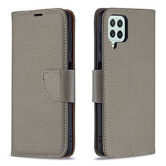 Custodia Portafoglio In Pelle Cover con Supporto B06F per Samsung Galaxy A22 4G Grigio