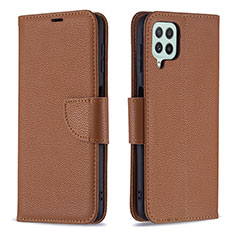 Custodia Portafoglio In Pelle Cover con Supporto B06F per Samsung Galaxy A22 4G Marrone