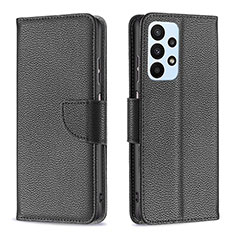 Custodia Portafoglio In Pelle Cover con Supporto B06F per Samsung Galaxy A23 5G Nero