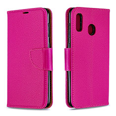 Custodia Portafoglio In Pelle Cover con Supporto B06F per Samsung Galaxy A30 Rosa Caldo