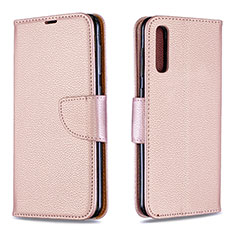 Custodia Portafoglio In Pelle Cover con Supporto B06F per Samsung Galaxy A30S Oro Rosa