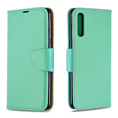 Custodia Portafoglio In Pelle Cover con Supporto B06F per Samsung Galaxy A30S Verde