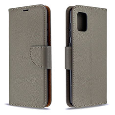 Custodia Portafoglio In Pelle Cover con Supporto B06F per Samsung Galaxy A31 Grigio