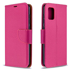 Custodia Portafoglio In Pelle Cover con Supporto B06F per Samsung Galaxy A31 Rosa Caldo