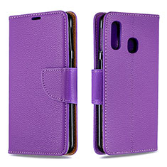 Custodia Portafoglio In Pelle Cover con Supporto B06F per Samsung Galaxy A40 Viola