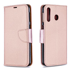 Custodia Portafoglio In Pelle Cover con Supporto B06F per Samsung Galaxy A40s Oro Rosa