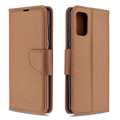 Custodia Portafoglio In Pelle Cover con Supporto B06F per Samsung Galaxy A41 Marrone