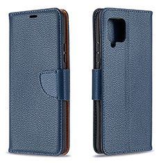 Custodia Portafoglio In Pelle Cover con Supporto B06F per Samsung Galaxy A42 5G Blu