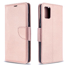Custodia Portafoglio In Pelle Cover con Supporto B06F per Samsung Galaxy A51 4G Oro Rosa