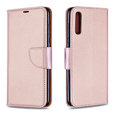 Custodia Portafoglio In Pelle Cover con Supporto B06F per Samsung Galaxy A70S Oro Rosa
