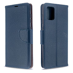 Custodia Portafoglio In Pelle Cover con Supporto B06F per Samsung Galaxy A71 4G A715 Blu
