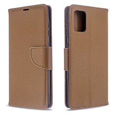 Custodia Portafoglio In Pelle Cover con Supporto B06F per Samsung Galaxy A71 4G A715 Marrone