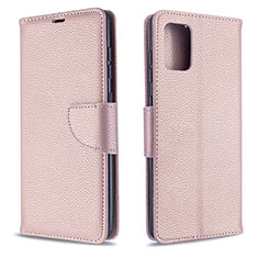 Custodia Portafoglio In Pelle Cover con Supporto B06F per Samsung Galaxy A71 4G A715 Oro Rosa