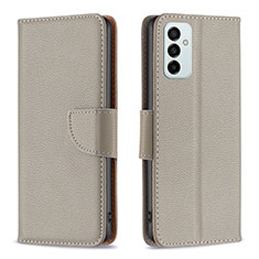 Custodia Portafoglio In Pelle Cover con Supporto B06F per Samsung Galaxy F23 5G Grigio