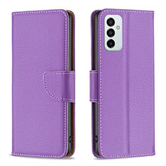 Custodia Portafoglio In Pelle Cover con Supporto B06F per Samsung Galaxy F23 5G Viola