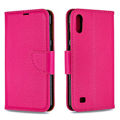 Custodia Portafoglio In Pelle Cover con Supporto B06F per Samsung Galaxy M10 Rosa Caldo
