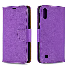 Custodia Portafoglio In Pelle Cover con Supporto B06F per Samsung Galaxy M10 Viola
