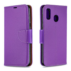 Custodia Portafoglio In Pelle Cover con Supporto B06F per Samsung Galaxy M10S Viola