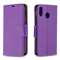 Custodia Portafoglio In Pelle Cover con Supporto B06F per Samsung Galaxy M20 Viola