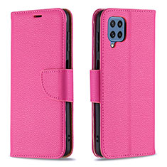 Custodia Portafoglio In Pelle Cover con Supporto B06F per Samsung Galaxy M32 4G Rosa Caldo