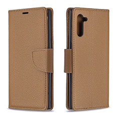 Custodia Portafoglio In Pelle Cover con Supporto B06F per Samsung Galaxy Note 10 5G Marrone