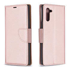 Custodia Portafoglio In Pelle Cover con Supporto B06F per Samsung Galaxy Note 10 5G Oro Rosa