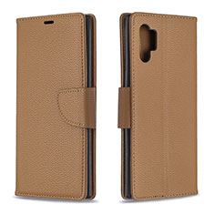 Custodia Portafoglio In Pelle Cover con Supporto B06F per Samsung Galaxy Note 10 Plus 5G Marrone