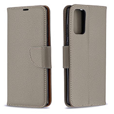 Custodia Portafoglio In Pelle Cover con Supporto B06F per Samsung Galaxy Note 20 5G Grigio