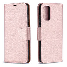 Custodia Portafoglio In Pelle Cover con Supporto B06F per Samsung Galaxy Note 20 5G Oro Rosa