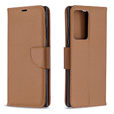 Custodia Portafoglio In Pelle Cover con Supporto B06F per Samsung Galaxy Note 20 Ultra 5G Marrone