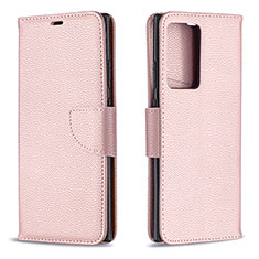 Custodia Portafoglio In Pelle Cover con Supporto B06F per Samsung Galaxy Note 20 Ultra 5G Oro Rosa