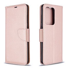 Custodia Portafoglio In Pelle Cover con Supporto B06F per Samsung Galaxy S20 Plus 5G Oro Rosa