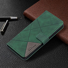 Custodia Portafoglio In Pelle Cover con Supporto B06F per Samsung Galaxy S22 Ultra 5G Verde
