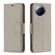 Custodia Portafoglio In Pelle Cover con Supporto B06F per Xiaomi Civi 3 5G Grigio