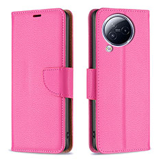 Custodia Portafoglio In Pelle Cover con Supporto B06F per Xiaomi Civi 3 5G Rosa Caldo