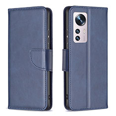 Custodia Portafoglio In Pelle Cover con Supporto B06F per Xiaomi Mi 12 5G Blu