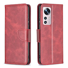 Custodia Portafoglio In Pelle Cover con Supporto B06F per Xiaomi Mi 12 5G Rosso