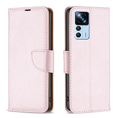 Custodia Portafoglio In Pelle Cover con Supporto B06F per Xiaomi Mi 12T Pro 5G Oro Rosa