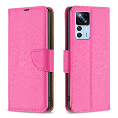Custodia Portafoglio In Pelle Cover con Supporto B06F per Xiaomi Mi 12T Pro 5G Rosa Caldo