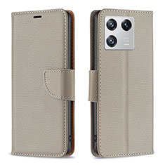 Custodia Portafoglio In Pelle Cover con Supporto B06F per Xiaomi Mi 13 Pro 5G Grigio
