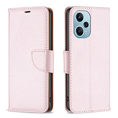 Custodia Portafoglio In Pelle Cover con Supporto B06F per Xiaomi Poco F5 5G Oro Rosa