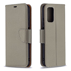 Custodia Portafoglio In Pelle Cover con Supporto B06F per Xiaomi Poco M3 Grigio