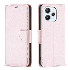 Custodia Portafoglio In Pelle Cover con Supporto B06F per Xiaomi Redmi 12 4G Oro Rosa