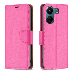 Custodia Portafoglio In Pelle Cover con Supporto B06F per Xiaomi Redmi 13C Rosa Caldo