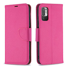 Custodia Portafoglio In Pelle Cover con Supporto B06F per Xiaomi Redmi Note 10 5G Rosa Caldo