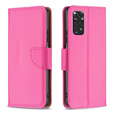 Custodia Portafoglio In Pelle Cover con Supporto B06F per Xiaomi Redmi Note 11 4G (2022) Rosa Caldo