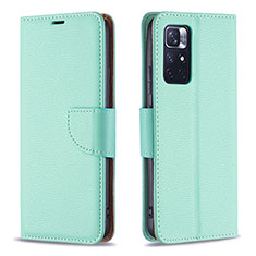 Custodia Portafoglio In Pelle Cover con Supporto B06F per Xiaomi Redmi Note 11T 5G Verde