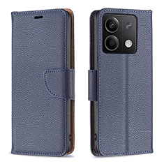 Custodia Portafoglio In Pelle Cover con Supporto B06F per Xiaomi Redmi Note 13 5G Blu