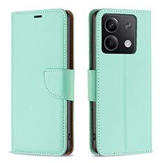 Custodia Portafoglio In Pelle Cover con Supporto B06F per Xiaomi Redmi Note 13 5G Verde