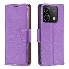 Custodia Portafoglio In Pelle Cover con Supporto B06F per Xiaomi Redmi Note 13 5G Viola